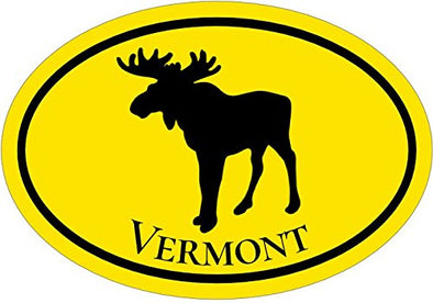 WickedGoodz Yellow Vermont Moose Vinyl Decal - VT Bumper Sticker - Perfect Vermont Gift-WickedGoodz