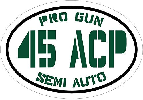 Green Pro Gun Semi Auto 45 ACP Handgun Vinyl Window Decal - Patriotic Bumper Sticker - 2nd Amendment Gift-WickedGoodz