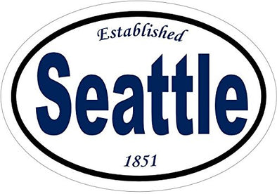 WickedGoodz Seattle Established 1851 Vinyl Window Decal - Seattle Bumper Sticker - Perfect Vacation Souvenir Gift-WickedGoodz