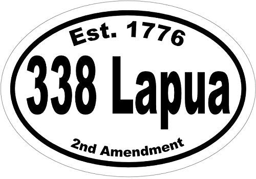 WickedGoodz Oval Vinyl Est. 1776 2nd Amendment 338 Lapua Gun Decal - Patriotic Bumper Sticker - Perfect 2nd Amendment Gift-WickedGoodz