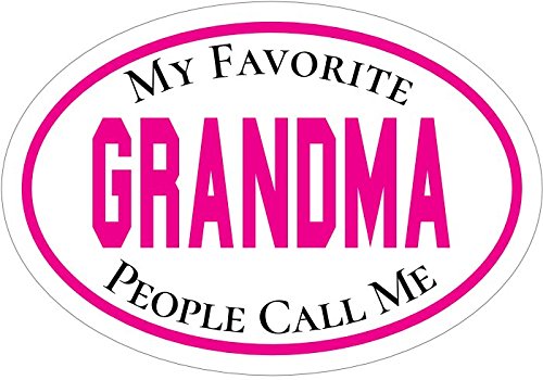 WickedGoodz Pink Oval My Favorite People Call Me Grandma Decal - Grandmother Bumper Sticker - Perfect Favorite Grand Parent Gift-WickedGoodz