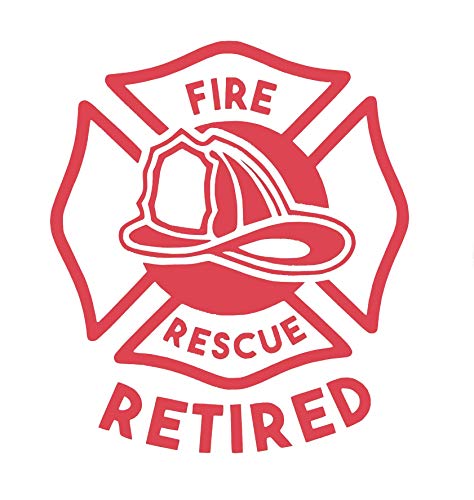 Custom Rescue Retired Firefighter Vinyl Decal - Fireman Bumper Sticker, for Laptops or Car Windows - Pick Size and Color Vinyl Transfer-WickedGoodz