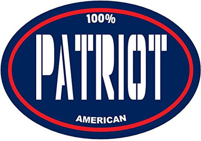 WickedGoodz Oval Red White and Blue 100% American Patriot Vinyl Decal - Patriotic Bumper Sticker - Perfect Pro USA Gift-WickedGoodz