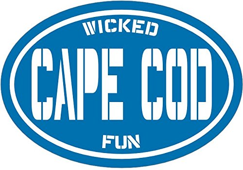 Oval Blue Wicked Fun Cape Cod Vinyl Decal - Massachusetts Bumper Sticker - Perfect Beach Souvenir Gift-WickedGoodz