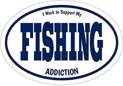 WickedGoodz I Work to Support My Fishing Addiction Vinyl Window Decal - Fishing Bumper Sticker - Perfect Angler Gift-WickedGoodz