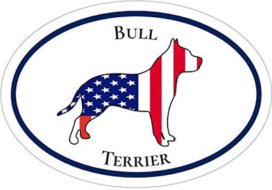 WickedGoodz Oval American Flag Pit Bull Terrier Vinyl Decal - Pit Bull Bumper Sticker - Perfect Pit Bull Gift-WickedGoodz