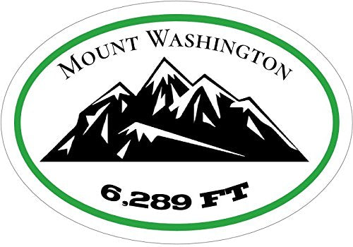 WickedGoodz Oval Mount Washington Vinyl Decal - Mountain Bumper Sticker - Perfect New Hampshire Souvenir Gift-WickedGoodz