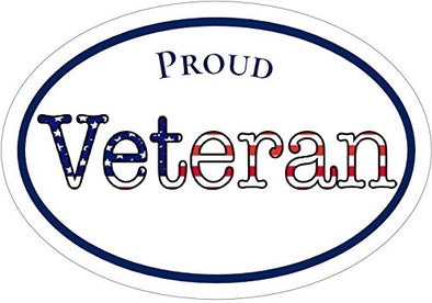 WickedGoodz Oval American Flag Proud Veteran Vinyl Decal - Military Bumper Sticker - Perfect Veteran-WickedGoodz