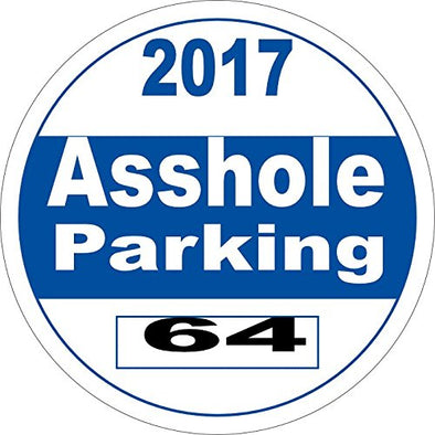 WickedGoodz Vinyl Parking Permit Ahole Parking 2017 Decal - Funny Bumper Sticker - Perfect Gag Joke Gift-WickedGoodz