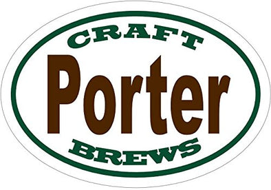 Oval Porter Beer Style Vinyl Decal - Craft Beer Bumper Sticker - Craft Brew Decal - Perfect Beer Gift-WickedGoodz