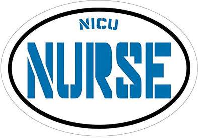 WickedGoodz Blue NICU Nurse Vinyl Window Decal - RN Bumper Sticker - Perfect Neonatal LPN CNA RN Gift-WickedGoodz