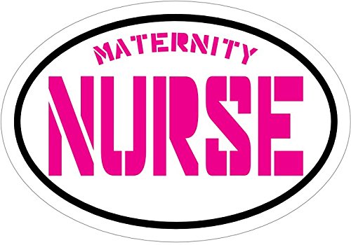 WickedGoodz Oval Vinyl Pink Maternity Nurse Decal - Nursing Bumper Sticker - LPN CNA RN Graduate Gift-WickedGoodz