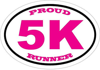 WickedGoodz Pink Proud 5K Vinyl Window Decal - Marathon Bumper Sticker - Perfect for 5K Runners, Running Clubs and Marathoners Gift-WickedGoodz