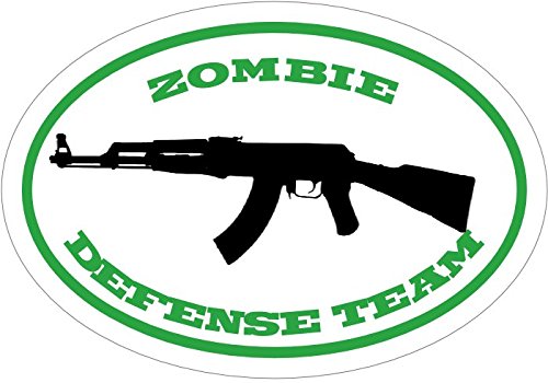 WickedGoodz Zombie Defense Team AK-47 Vinyl Window Decal - Zombie Bumper Sticker - Paranormal Gift-WickedGoodz