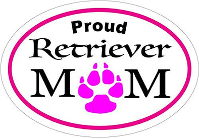 WickedGoodz Oval Proud Retriever Mom Vinyl Decal - Dog Bumper Sticker - Perfect Retriever Owner Gift-WickedGoodz