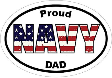 WickedGoodz Navy Decal - Proud Navy DAD Vinyl Sticker - Navy Dad Bumper Sticker - Navy Sticker - Perfect Navy Father Gift - Proudly Made in The USA-WickedGoodz