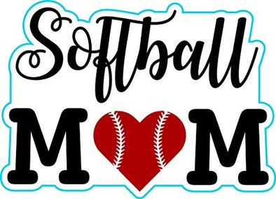 WickedGoodz Softball Mom Vinyl Decal - Sports Bumper Sticker - Perfect Softball Mom Gift-WickedGoodz