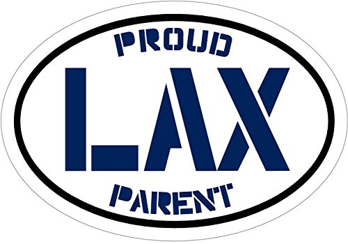 WickedGoodz Oval Blue Proud LAX Parent Vinyl Window Decal - Lacrosse Bumper Sticker - Perfect Sports Parent Gift-WickedGoodz