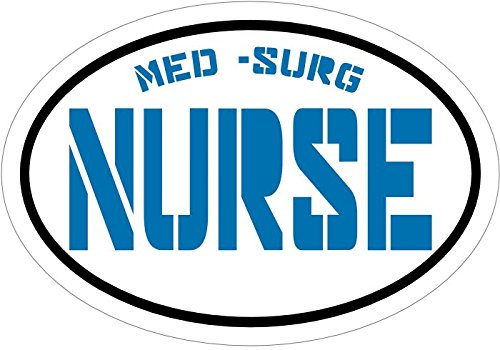 WickedGoodz Blue Med Surg Nurse Vinyl Window Decal - RN Bumper Sticker - Medical Surgical RN LPN CNA Gift-WickedGoodz