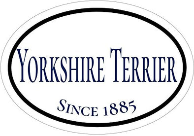 WickedGoodz Oval Since 1885 Yorkshire Terrier Vinyl Window Decal - Dog Breed Bumper Sticker - Perfect Yorkie Terrier Gift-WickedGoodz
