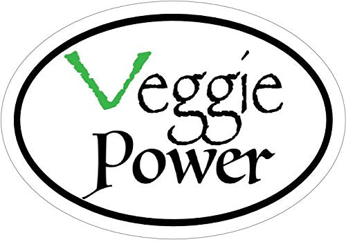 WickedGoodz Oval Vinyl Veggie Power Decal - Vegan Bumper Sticker - Perfect Vegetarian Gift-WickedGoodz