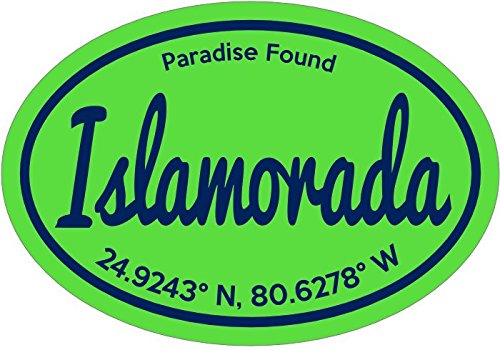 WickedGoodz Green Paradise Found Islamorada Florida Keys Vinyl Window Decal - Florida Bumper Sticker - Perfect Vacation Souvenir Gift-WickedGoodz