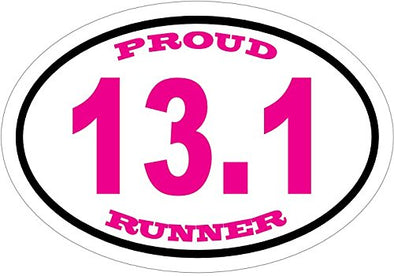 WickedGoodz Vinyl Pink Proud 13.1 Mile Half Marathon Decal - Running Bumper Sticker - Perfect Runners Gift-WickedGoodz