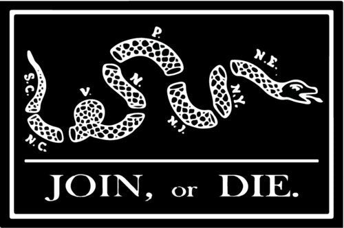 WickedGoodz Vinyl Black and White Join or Die Decal - Patriotic Bumper Sticker - Perfect 2nd Amendment Gift-WickedGoodz