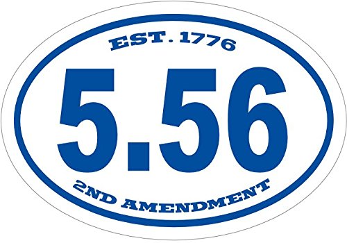 WickedGoodz Oval Blue Ar15 5.56 Vinyl Decal - 556 Bumper Sticker - 1776 2nd Amendment Gun Gift-WickedGoodz