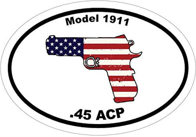 American Flag Model 1911 .45 ACP Vinyl Decal Sticker-WickedGoodz