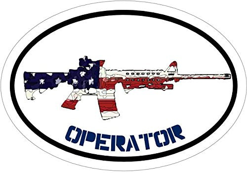 WickedGoodz Operator American Flag AR-15 Vinyl Decal - Ar15 Bumper Sticker - Great Gun 2nd Amendment Patriot Gift-WickedGoodz