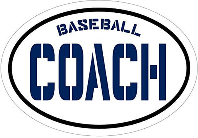 Oval Blue Vinyl Baseball Decal Coach Bumper Sticker-WickedGoodz