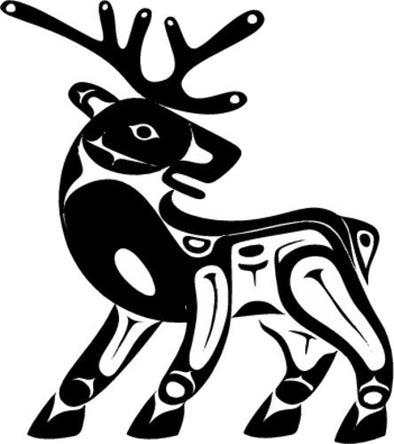 WickedGoodz White Native Deer Vinyl Decal - Buck Bumper Sticker - Perfect Native American Outdoors Gift-WickedGoodz
