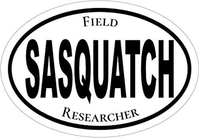 WickedGoodz Oval Field Researcher Sasquatch Vinyl Decal - Bigfoot Bumper Sticker - Perfect Paranormal Yeti Gift-WickedGoodz