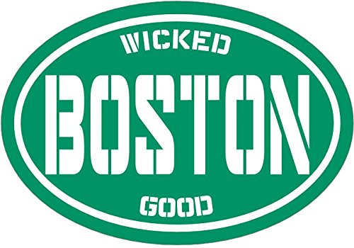 Oval Green Wicked Good Boston Vinyl Decal - Massachusetts Bumper Sticker - Perfect Boston Souvenir Gift-WickedGoodz