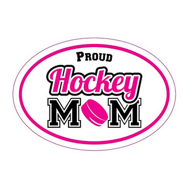 WickedGoodz Oval Hockey Mom Decal - Hockey Bumper Sticker - Perfect Coach Player Gift-WickedGoodz