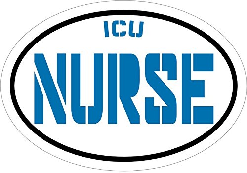 WickedGoodz Blue ICU Nurse Vinyl Window Decal - RN Bumper Sticker - Intensive Care LPN CNA RN Gift-WickedGoodz