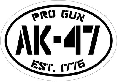 WickedGoodz Black Pro Gun Est.1776 Ak-47 Vinyl Window Decal - Patriotic Bumper Sticker - Perfect 2nd Amendment Gift-WickedGoodz