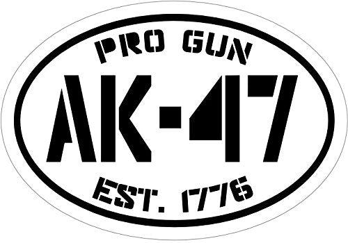WickedGoodz Black Pro Gun Est.1776 Ak-47 Vinyl Window Decal - Patriotic Bumper Sticker - Perfect 2nd Amendment Gift-WickedGoodz
