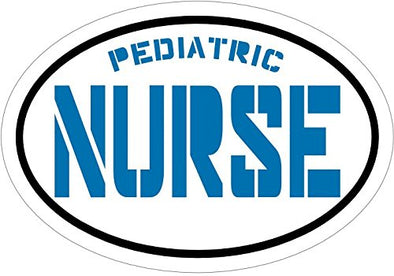 Vinyl Oval Blue Pediatric Nurse Decal - Nursing Bumper Sticker - Graduation Pinning Gift-WickedGoodz