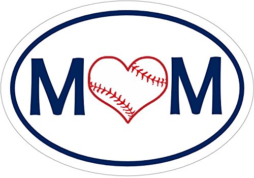 Oval Baseball Mom Heart Vinyl Decal Perfect Baseball Mom Gift-WickedGoodz