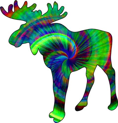 WickedGoodz Tie Dye Moose Refrigerator Bumper Magnet - Perfect Maine Alaska Moose Gift-WickedGoodz