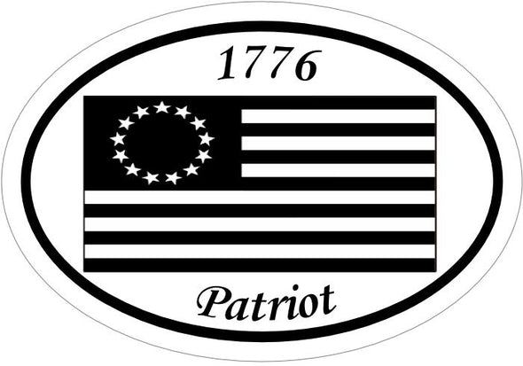 Patriotic Decal - Liberty 1776 Colonial American Flag Vinyl Bumper Sticker-WickedGoodz