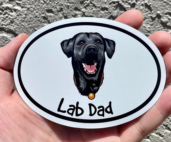 Oval I Love My Lab Magnet - Labrador Retriever Dog Magnetic Car Decal