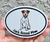Oval Jack Russel Mom Magnet - Dog Breed Magnetic Car Decal