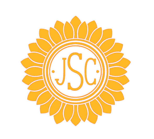 Custom  Sunflower Monogram Flower Decal Design