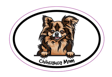 Oval Chihuahua Mom Magnet - Dog Breed Magnetic Car Decal