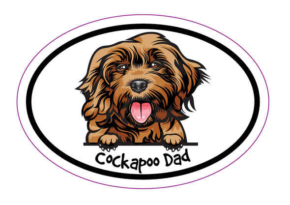 Oval Cockapoo Dad Magnet - Dog Breed Magnetic Car Decal