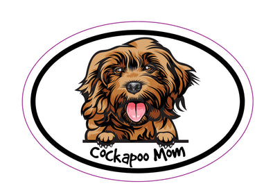 Oval Cockapoo Mom Magnet - Dog Breed Magnetic Car Decal