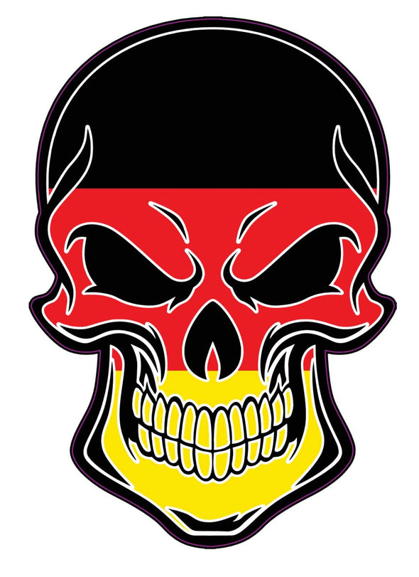 German Flag Skull Vinyl Decal-WickedGoodz